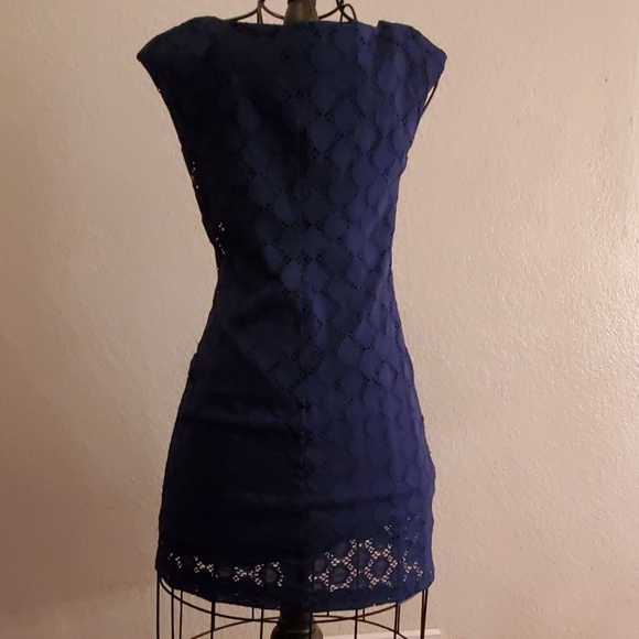 Connected Navy Blue Lace Dress 6 - Picture 2 of 3
